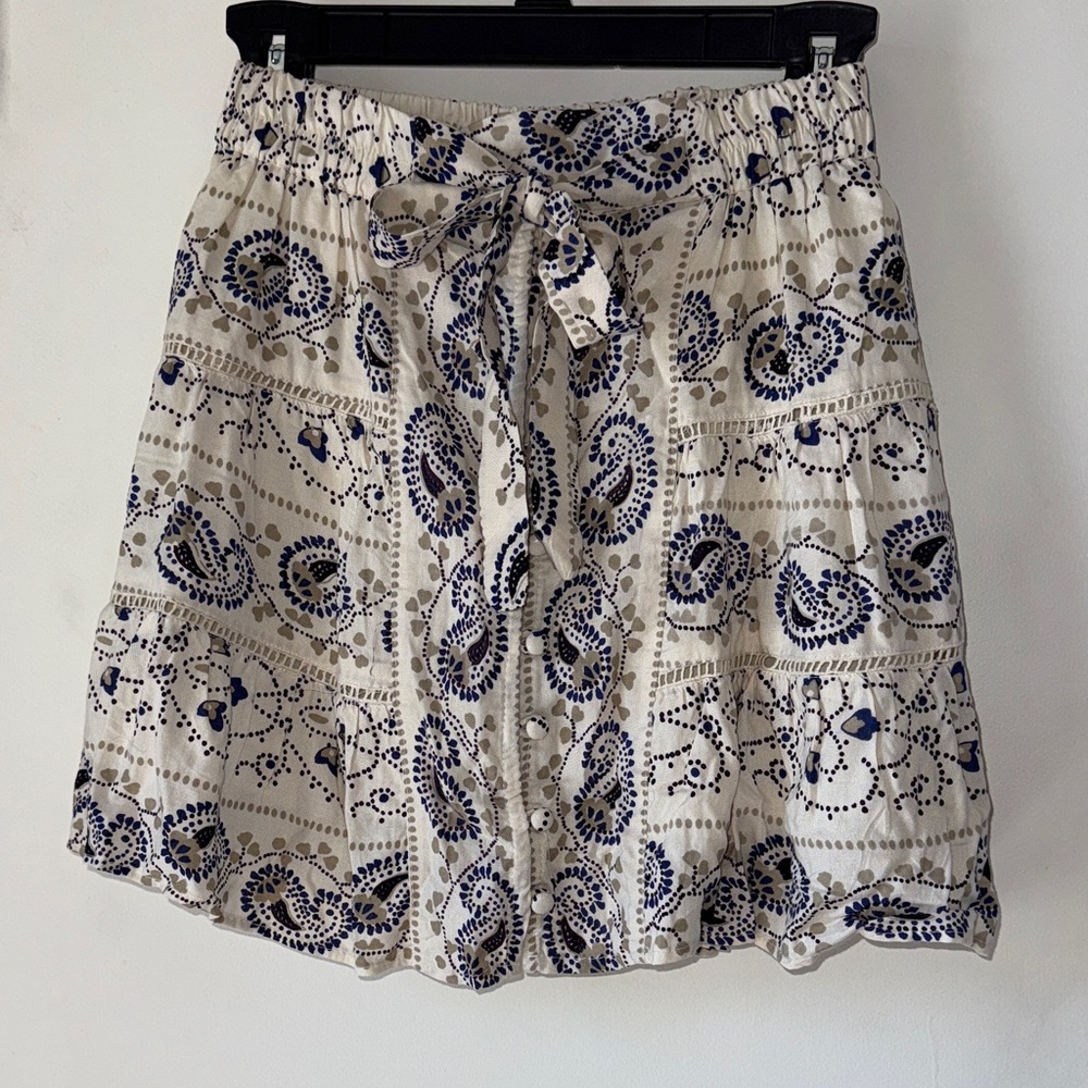 Angie Blue and Cream Mini Skirt